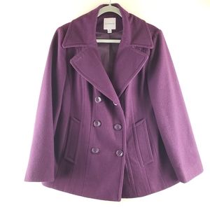 Croft & Barrow Wool Blend Purple Coat